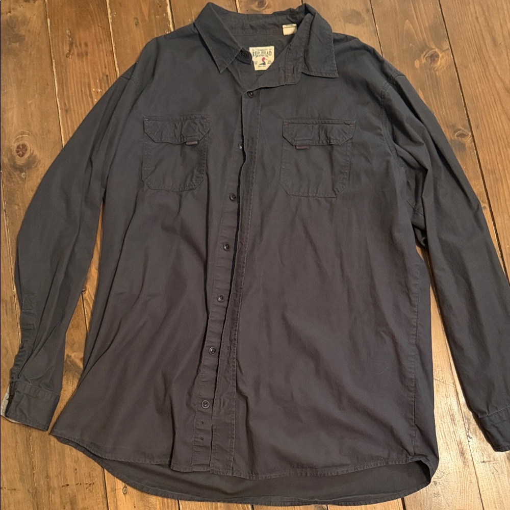 RedHead Men's Casual Button-Down Shirt in Dark Navy